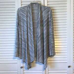 Renee C. Heather Gray Open-Front Cardigan